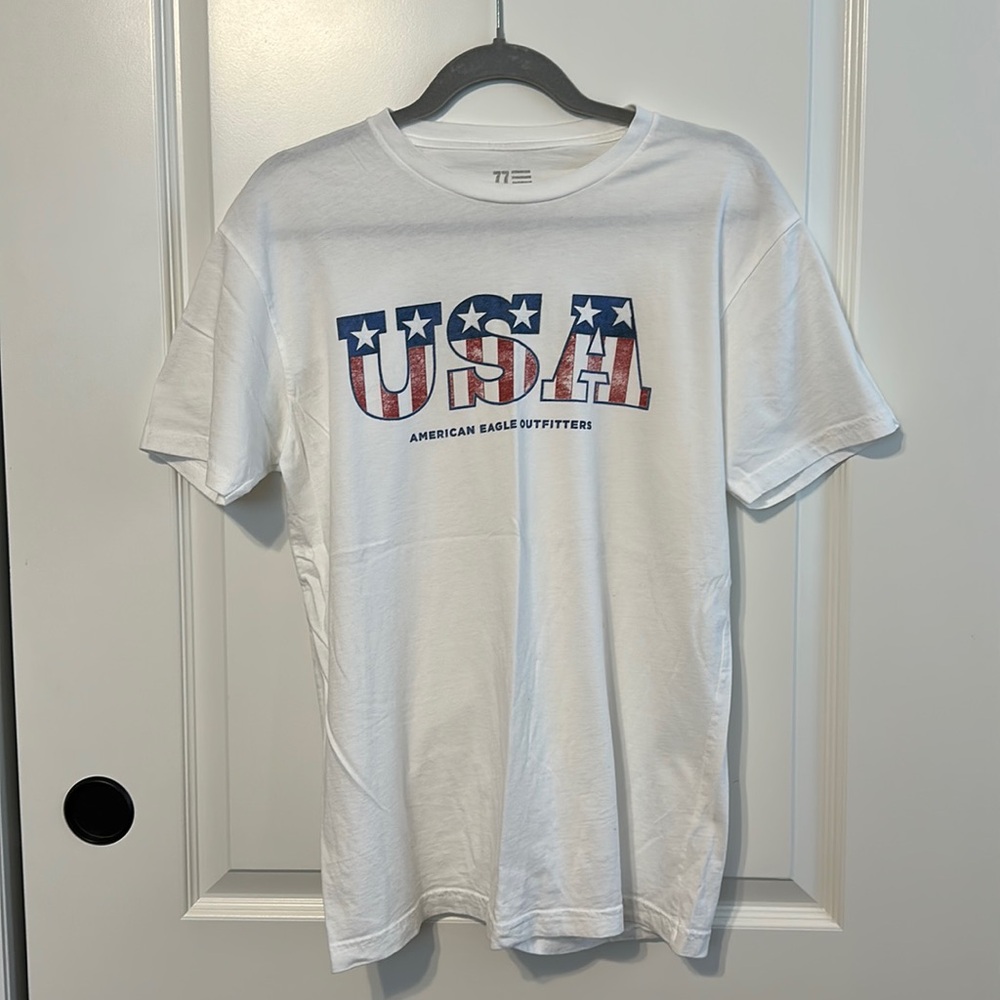 American Eagle Outfitters White USA Top